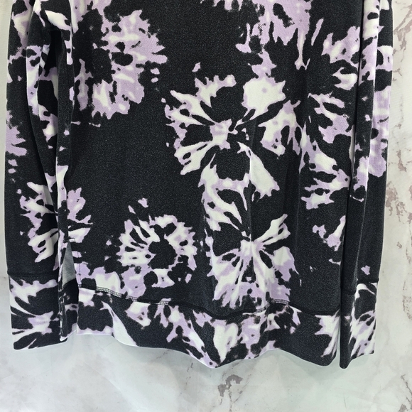 Athleta Sweatshirt Womens Small T Purple Coaster Luxe Printed V Neck Tie Dye - Picture 7 of 13